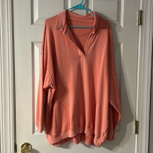 coral over sized aerie sweatshirt